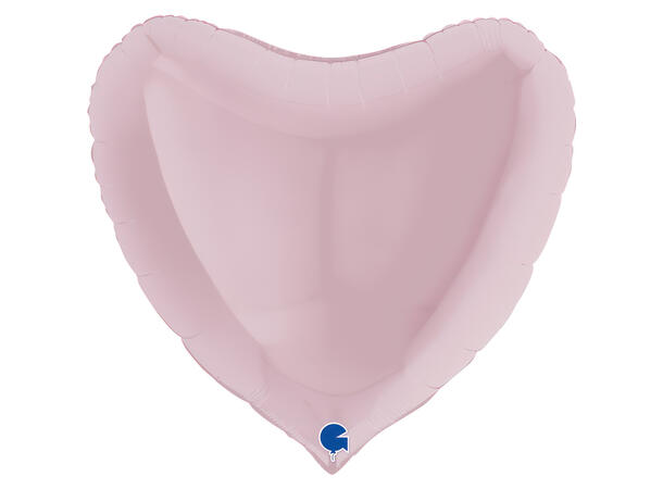 Ensfarget - Pastel Pink 1 Folieballong - Hjerte - 36" (91cm)