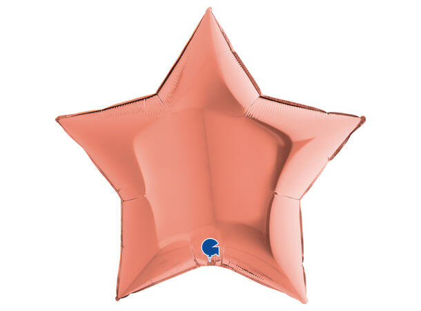 Ensfarget - Rose Gold 1 Folieballong - Stjerne - 36" (91cm)
