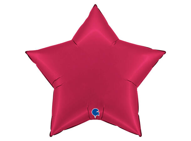 Ensfarget - Satin Cherry 1 Folieballong - Stjerne - 36" (91cm)