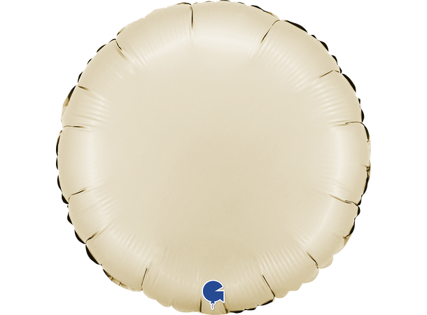 Ensfarget - Satin Cream 1 Folieballong - Rund - 18" (43cm)