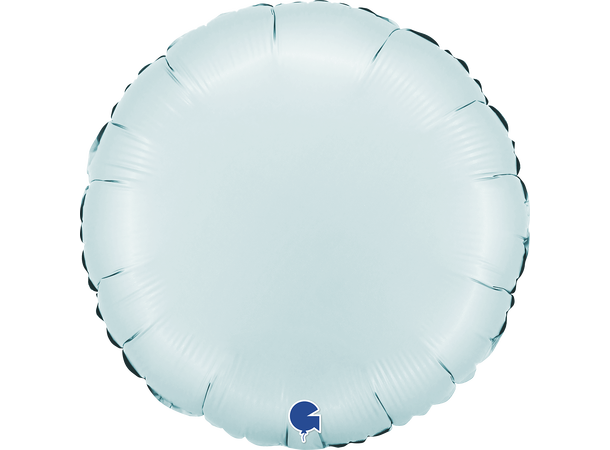 Ensfarget - Satin Pastel Blue 1 Folieballong - Rund - 18" (43cm)