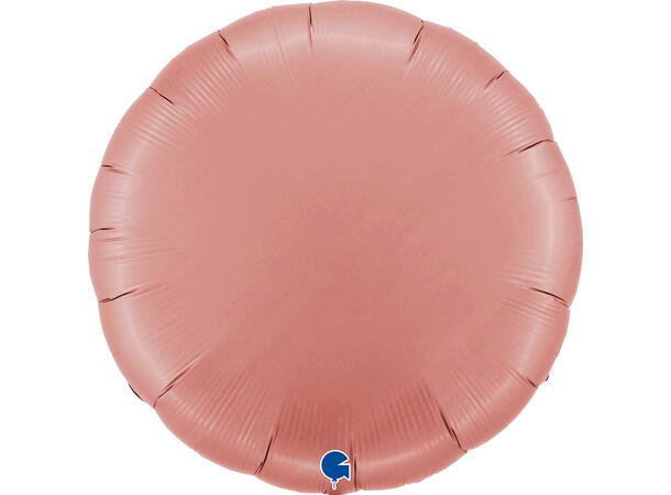 Ensfarget - Satin Rose Gold 1 Folieballong - Rund - 36" (91cm)