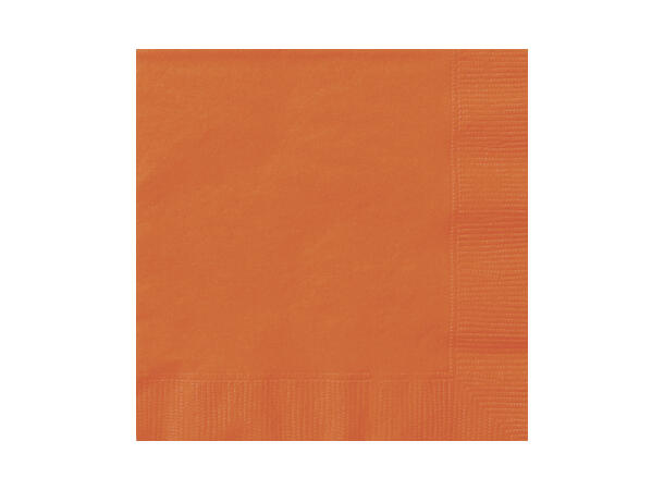 Ensfarget Oransje 20 Drikkeservietter - 25x25cm