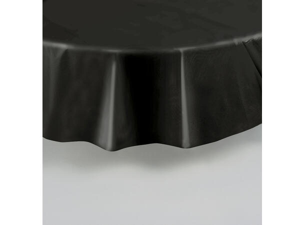 Ensfarget Sort 1 Plastikkduk rund - 213cm