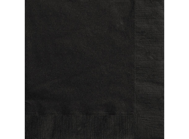 Ensfarget Sort 20 Lunchservietter - 33x33cm