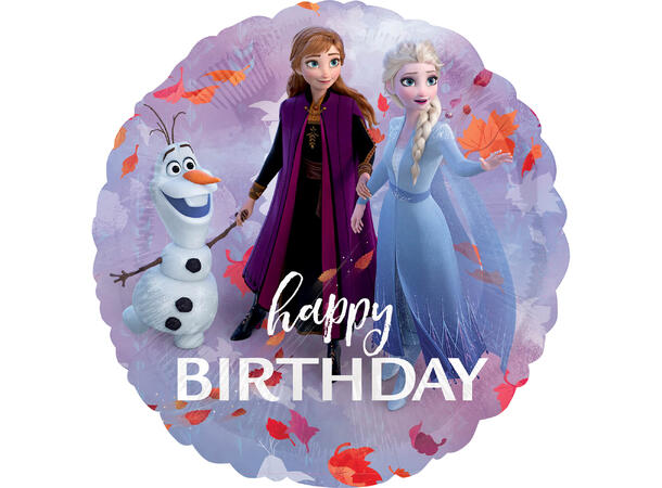 Frozen 2 - Happy Birthday 1 Folieballong - Rund - 18" (43cm)