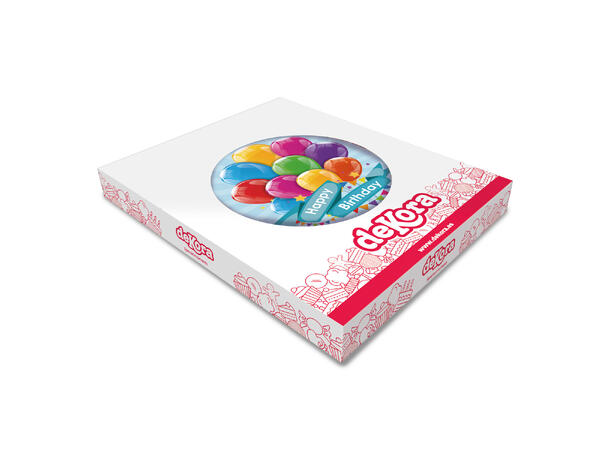 Happy Birthday Balloons 1 Spiselig kakeskilt - sukkerfri -15,5cm 