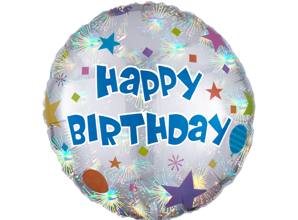 Happy Birthday Confetti 1 Folieballong - Rund - 19" (45cm)