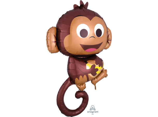 Happy Monkey 1 Stor folieballong med form - 63x91cm