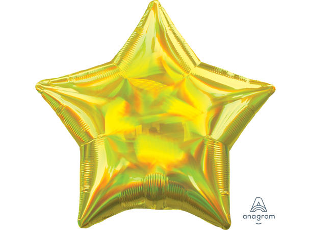 Iridescent Yellow Star 1 Folieballong stjerne - 19" (48cm)