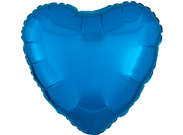 Metallic Blue 1 Folieballong - Hjerte - 18" (43cm)