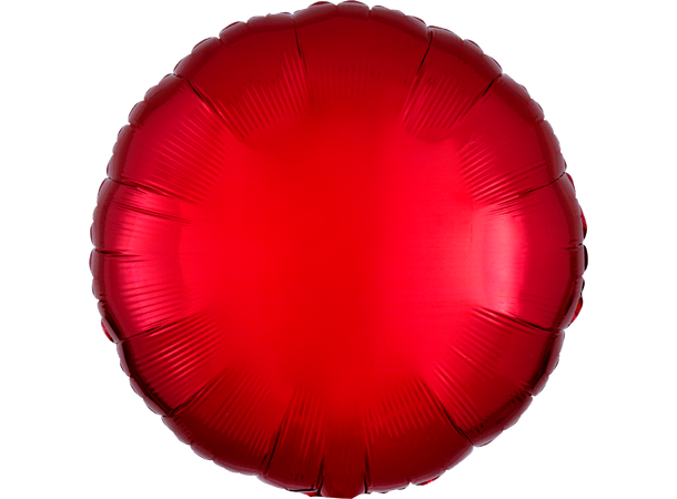 Metallic Red 1 Folieballong - Rund - 18" (43cm)