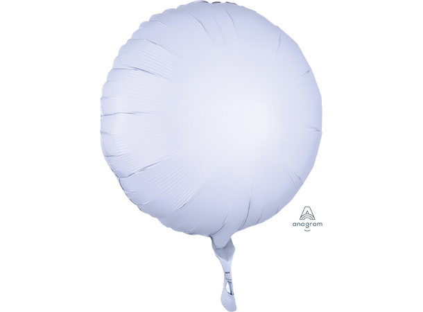 Metallic White 1 Folieballong - Rund - 18" (43cm)