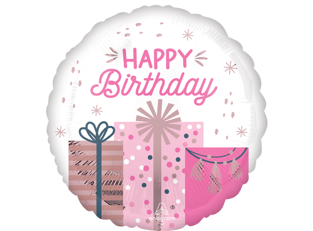 Pastel Birthday 1 Folieballong - Rund - 18" (43cm)
