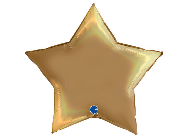 Rainbow Holographic - Platinum Champagne 1 Folieballong - Stjerne - 36" (91cm)
