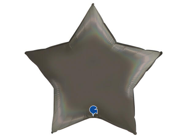Rainbow Holographic - Platinum Grey 1 Folieballong - Stjerne - 36" (91cm)