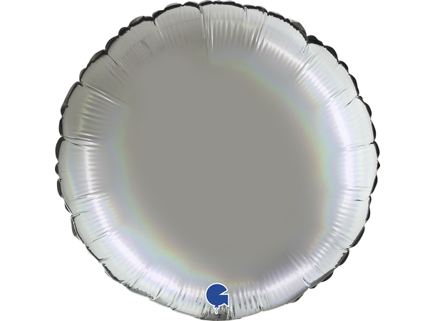 Rainbow Holographic - Platinum Pure 1 Folieballong - Rund - 18" (43cm)