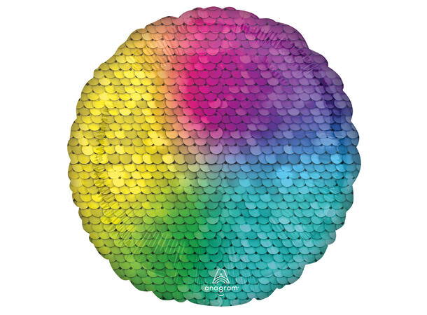 Rainbow Jewel Sequins 1 Folieballong - Rund - 18" (43cm)