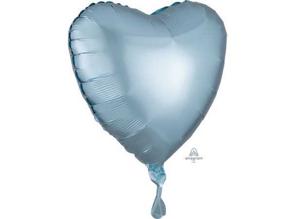 Satin Luxe® Pastel Blue Heart 1 Folieballong - Hjerte - 18" (43cm)