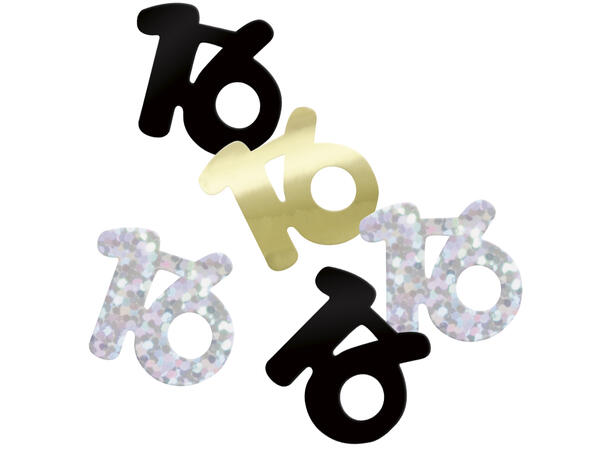 Sort & Sølv Glitz - #16 1 Pose Bordkonfetti - 15g