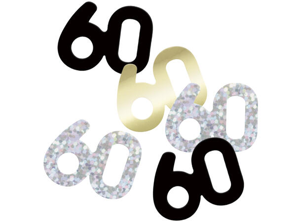 Sort & Sølv Glitz - #60 1 Pose Bordkonfetti - 15g