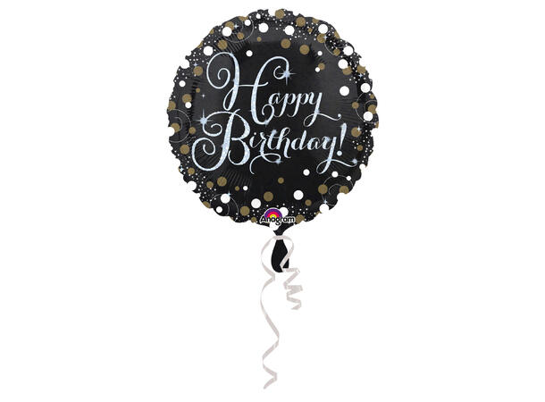 Sparkling Birthday 1 Folieballong - Rund - 18" (43cm)