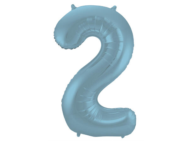 Tallballong - Pastel Blå Matt - 2 1 Folieballong - 86cm (34")