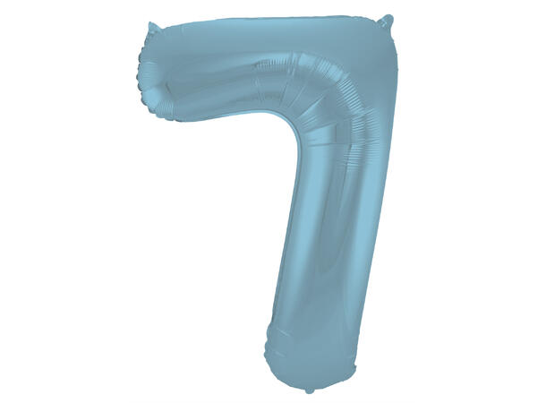 Tallballong - Pastel Blå Matt - 7 1 Folieballong - 86cm (34")