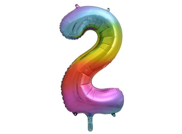 Tallballong - Rainbow - 2 1 Folieballong - 86cm (34")