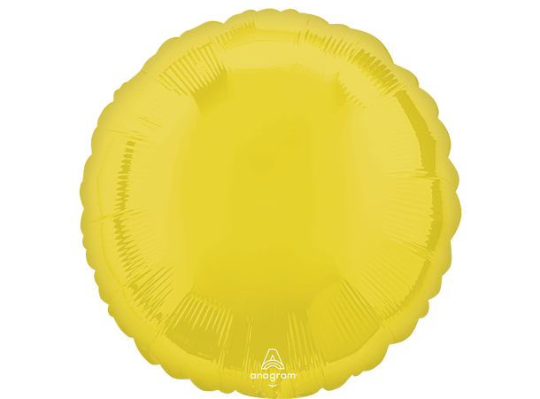 Vibrant Yellow 1 Folieballong - Rund - 18" (43cm)