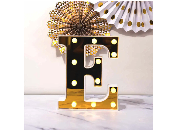 "EID" LED Bokstaver - Gull 3 LED lys bokstaver - 22cm 