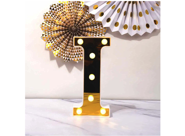 "EID" LED Bokstaver - Gull 3 LED lys bokstaver - 22cm 