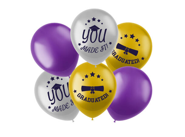 Academic Elegance - Graduation 6 Gummiballonger - 13" (33cm)