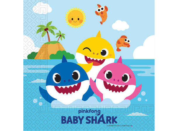 Baby Shark 20 lunsjservietter - 33x33cm
