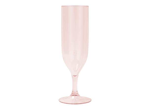 Delivis gjennomsikitg - Rosegull 2 Gjenbrukbare Champagneglass i plast