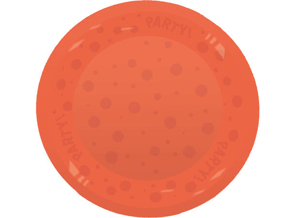 Delvis gjennomsiktig Fluo - Oransje 1 Gjenbrukbar tallerken i plast - 21cm