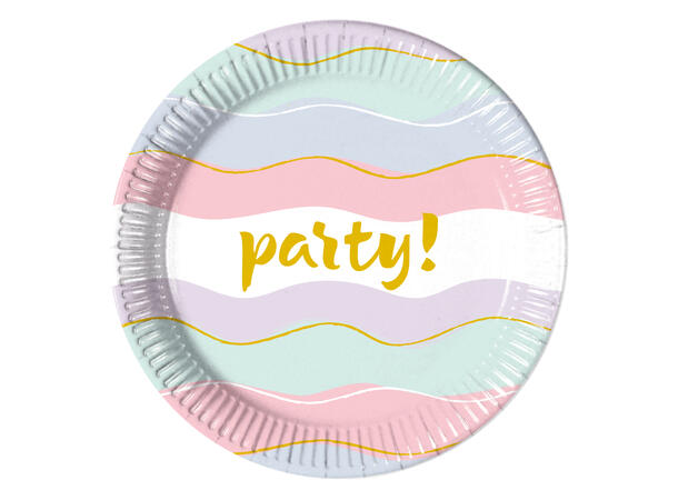 Elegant Party 8 FSC Plastfrie tallerkener i papir-20cm