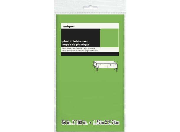 Ensfarget - Limegrønn - Kompakt pakket 1 Plastikkduk firkantet - 137x274cm
