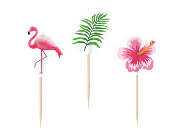 Flamingo Paradise 20 Cocktailpinner i tre - 7.5cm