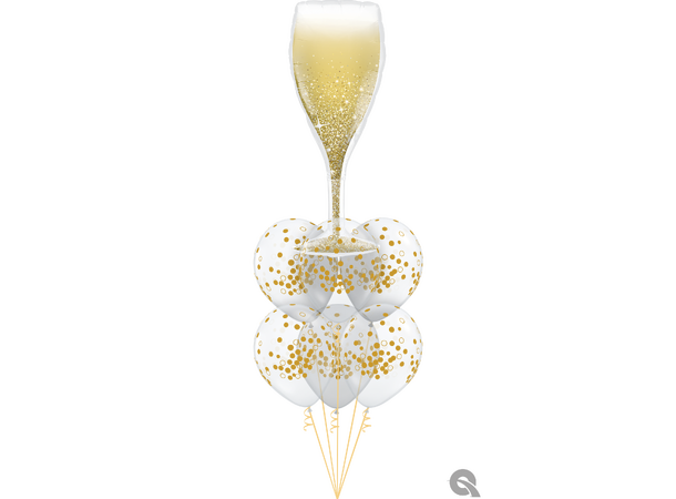 Gold Confetti Dots - Crystal Clear 25 gummiballonger - 28cm (11")