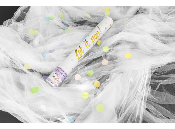 Konfettikanon - Pastel flerfarget 1 konfettikanon - 40cm 