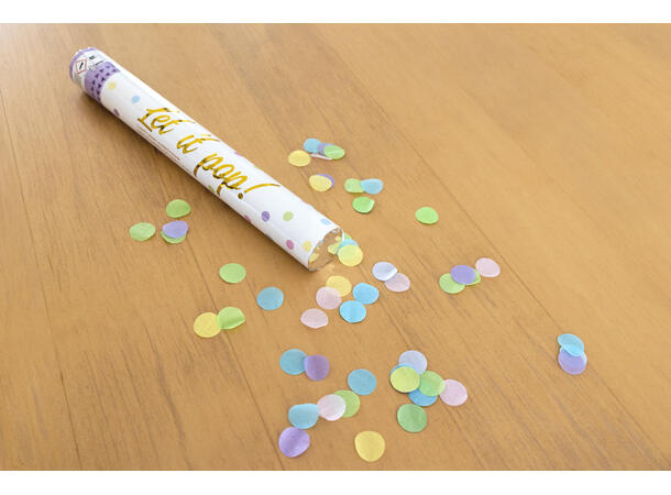 Konfettikanon - Pastel flerfarget 1 konfettikanon - 40cm 