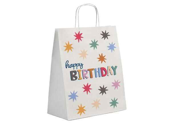 Star Burst - "Happy Birthday" 6 Gaveposer i papir - 20x27cm