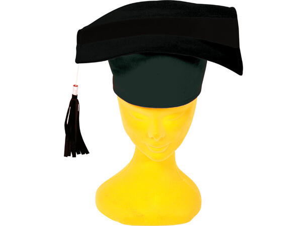 Studenthatt med dusk - Sort 1 Hatt i stoff