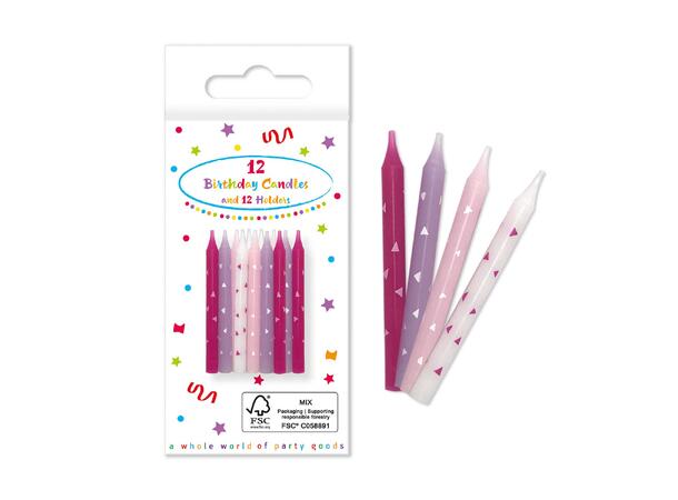 Unicorn Rainbow Colors 12  Kakelys med hoildere - 7,5cm