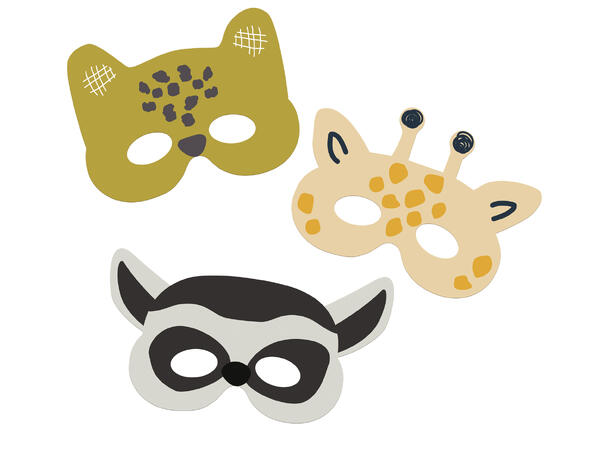 Zoo Party 6 Masker i papir