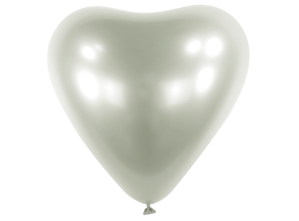 12H - Satin Luxe™ Platinum 50 Gummiballonger hjerte -  28cm (12")