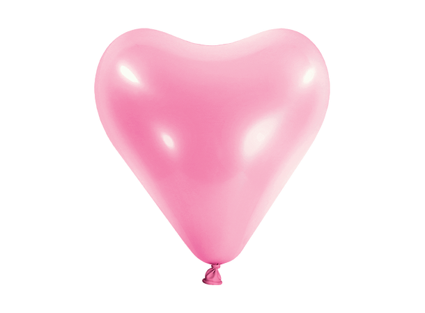 12H - Standard Pink 50 Gummiballonger hjerte -  28cm (12")