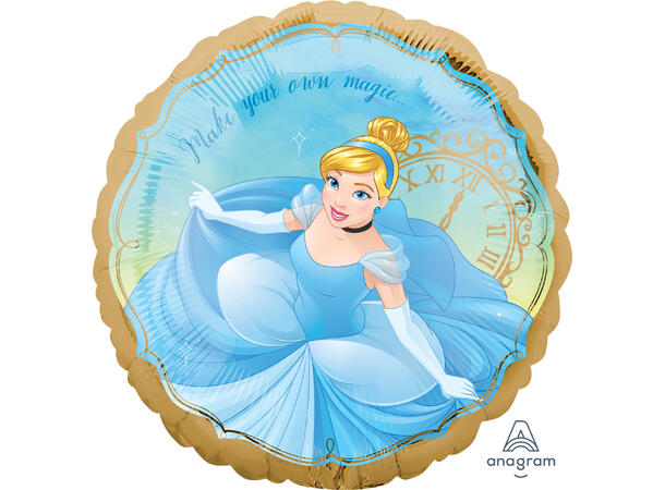 Askepott - Disney Prinsesse 1 Folieballong - Rund - 18" (43cm)
