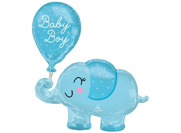 Baby Boy Elephant 1 Stor folieballong med form - 73x78cm